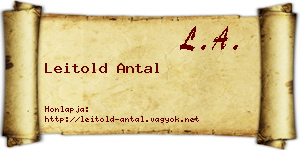 Leitold Antal névjegykártya